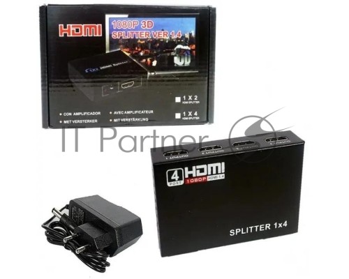 Сплиттер аудио-видео Premier 5-872-4 HDMI (f)/4xHDMI (f) черный