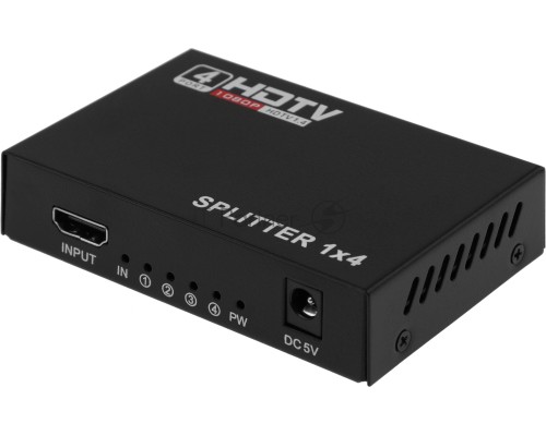Сплиттер аудио-видео Premier 5-872-4 HDMI (f)/4xHDMI (f) черный