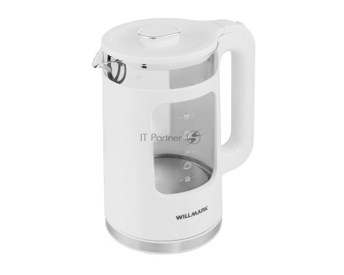 Чайник эл. Willmark WEK-1725W (1.7л, пов. на 360град., LED-подсв.,двустенный корпус,2200Вт,белый)