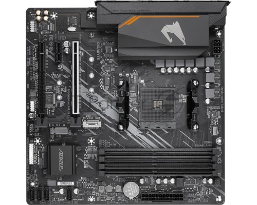 Материнская плата Gigabyte B550M AORUS ELITE, AM4, AMD B550, 4xDDR4, 4xSATA, 2xM.2, 1xPCI-E 4.0 x16, 1xPCI-E 3.0 x4, 1xPCI-E x1, 1xHDMI, 1xDVI-D, 1x 1Gb LAN, 4xUSB-A 2.0, 4xUSB-A 3.2 Gen 1, 3x3.5 мм, 7.1, Micro-ATX, OEM