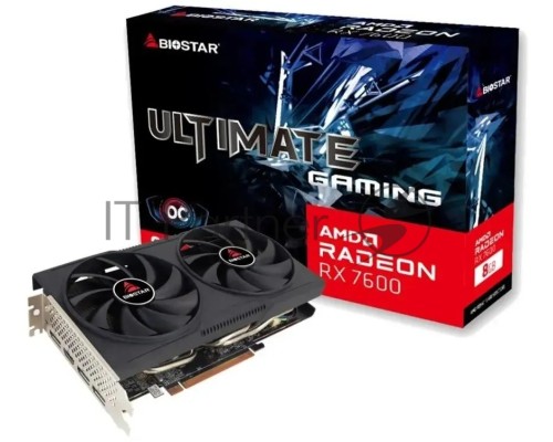 Видеокарта Biostar PCI-E 4.0 VA76S6RM81 RX7600 OC AMD Radeon RX 7600 8Gb 128bit GDDR6 2318/18000 HDMIx1 DPx3 HDCP Ret