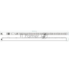 Блок распределения питания Powercom PDU-32AVMS24-18C3-6C9-3P верт.размещ. 18xC13 6xC19 с сетевым мониторингом 3x32A EN 60309 2м