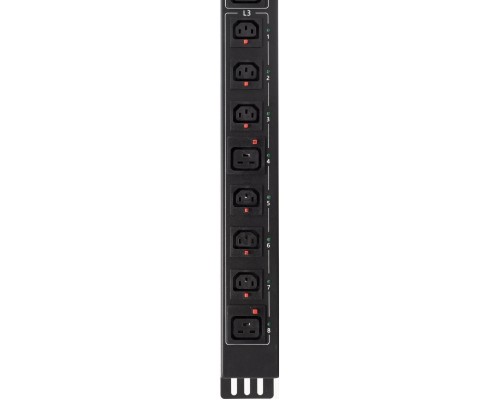 Блок распределения питания Powercom PDU-32AVMS24-18C3-6C9-3P верт.размещ. 18xC13 6xC19 с сетевым мониторингом 3x32A EN 60309 2м