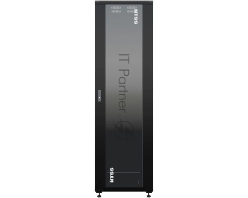 Шкаф серверный NTSS Премиум (NTSS-R42U6080GS-BL) напольный 42U 600x800мм пер.дв.стекл металл 900кг черный 710мм 99кг 1987мм IP20 сталь