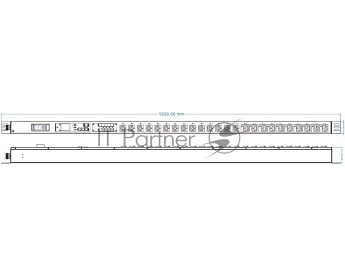 Блок распределения питания Powercom PDU-32AVMS24-14C3-10C9-1P