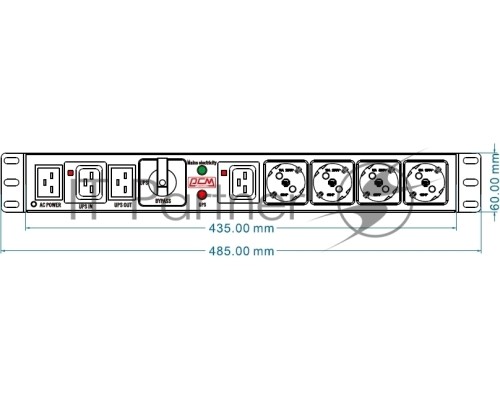 Байпас Powercom MBS1605-1C19-4Schuko