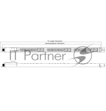 Блок распределения питания Powercom PDU-32AV24-18C3-6C9-3P верт.размещ. 18xC13 6xC19 3x32A IEC 60309 2м