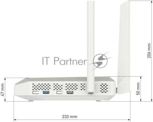 Роутер беспроводной Keenetic Peak (KN-2710 + KN-3311X2) AC2600 10/100/1000BASE-TX/SFP/4g ready серый