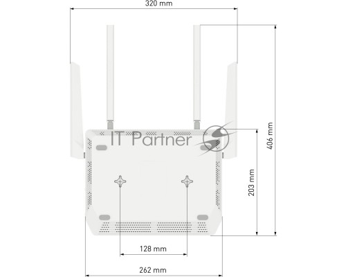 Роутер беспроводной Keenetic Peak (KN-2710 + KN-3311X2) AC2600 10/100/1000BASE-TX/SFP/4g ready серый