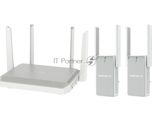 Роутер беспроводной Keenetic Peak (KN-2710 + KN-3311X2) AC2600 10/100/1000BASE-TX/SFP/4g ready серый