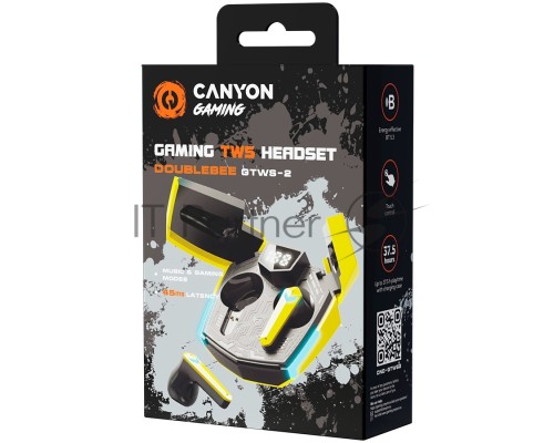 Наушники игровые CANYON headset Doublebee GTWS-2 Gaming Yellow