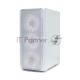 Компьютерный корпус BaseTech eXtreme GFX-03, Без БП, ATX, белый, 4xICE BLUE FAN, 2xUSB2, 1xUSB3, бок: закалённое стекло (BT-GFX-03W-MESH-4F-IB)