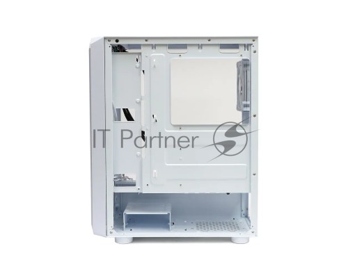 Компьютерный корпус BaseTech eXtreme GFX-03, Без БП, ATX, белый, 4xICE BLUE FAN, 2xUSB2, 1xUSB3, бок: закалённое стекло (BT-GFX-03W-MESH-4F-IB)