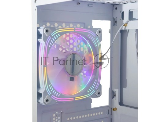 Компьютерный корпус BaseTech eXtreme GFX-03, Без БП, ATX, белый, 4xICE BLUE FAN, 2xUSB2, 1xUSB3, бок: закалённое стекло (BT-GFX-03W-MESH-4F-IB)
