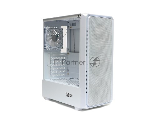 Компьютерный корпус BaseTech eXtreme GFX-03, Без БП, ATX, белый, 4xRGB FAN, 2xUSB2, 1xUSB3, бок: закалённое стекло