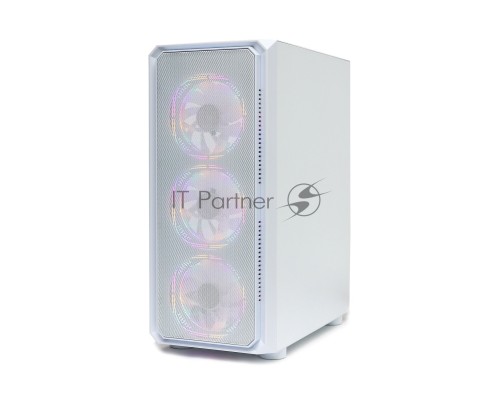 Компьютерный корпус BaseTech eXtreme GFX-03, Без БП, ATX, белый, 4xRGB FAN, 2xUSB2, 1xUSB3, бок: закалённое стекло