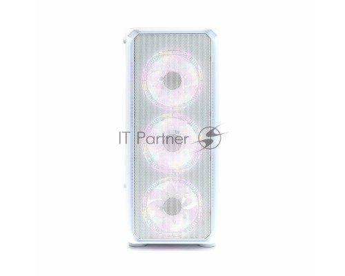 Компьютерный корпус BaseTech eXtreme GFX-03, Без БП, ATX, белый, 4xRGB FAN, 2xUSB2, 1xUSB3, бок: закалённое стекло