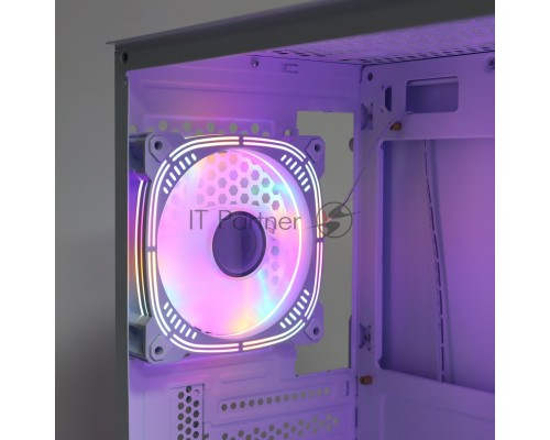 Компьютерный корпус BaseTech eXtreme GFX-03, Без БП, ATX, белый, 4xRGB FAN, 2xUSB2, 1xUSB3, бок: закалённое стекло