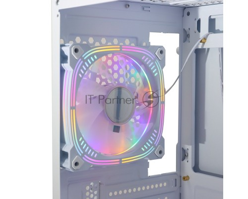 Компьютерный корпус BaseTech eXtreme GFX-03, Без БП, ATX, белый, 4xRGB FAN, 2xUSB2, 1xUSB3, бок: закалённое стекло
