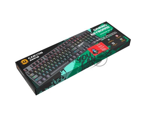 Клавиатура CANYON keyboard Deimos GK-4 Rainbow EN/RU Wired Black