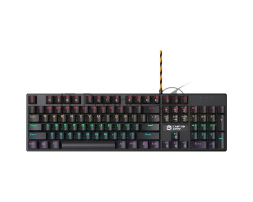 Клавиатура CANYON keyboard Deimos GK-4 Rainbow EN/RU Wired Black