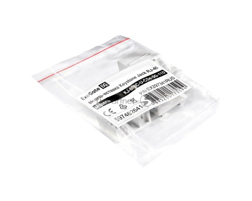 Модуль-вставка Keystone Jack RJ-45 ExeGate KJ-8P8C-U-C5e-90-110 (Кат.5e, неэкранированная, 90 градусов, IDC 110)