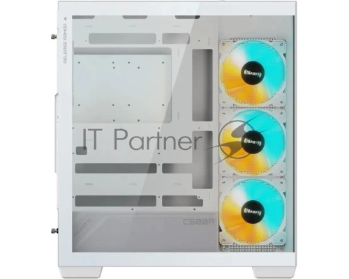 Компьютерный корпус Gigabyte GB-C500PI ST белый без БП ATX 3x120mm 6x140mm 2xUSB3.0 1xUSB3.1 audio bott PSU