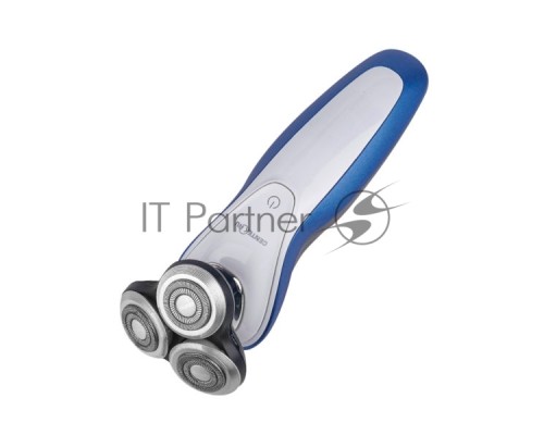 Бритва Centek CT-2152 (сер/бел/син) 5 ВТ, 3 плав. головки, аккумулятор+работа от сети