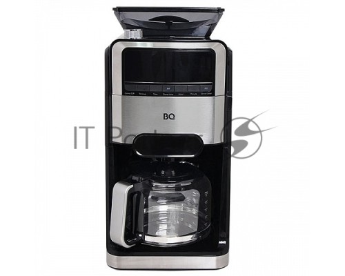 Кофеварка капельная со встроенной кофемолкой BQ CM3002 черный-стальной, исп. кофе - зерновой/молотый, 1.5 л, 1400 Вт