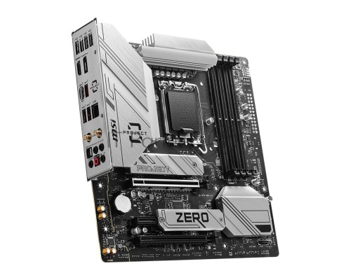 Материнская плата MSI B760M PROJECT ZERO B760, LGA1700, 4*DDR5, 2*PCIEx16, 1*PCIEx1, 2*M.2, 2*TypeC, 3*USB3.2Gen2, 2*USB3.2Gen1, 8*USB2.0, 4*SATA3.0, 2.5G, DP, HDMI, M-ATX, RTL