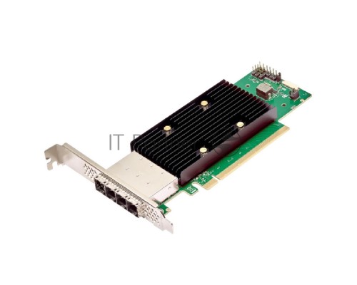 HBA-адаптер Broadcom 9600W-16e SGL (05-50108-00)  PCIe Gen4 x16 LP, Tri-Mode SAS/SATA/NVMe 24G HBA, 16port(4*ext SFF8644)