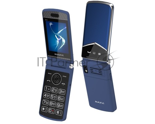 Мобильный телефон Maxvi E11 blue-silver