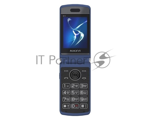 Мобильный телефон Maxvi E11 blue-silver