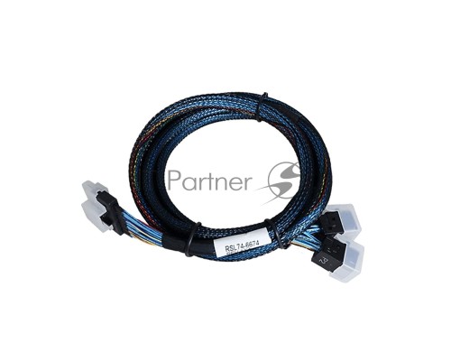 Кабель Amphenol RSL74-B937 Slimline SASx8 (SFF8654) -to- 2 SAS HD x4 (SFF8643 SAS Connections), 100CM, (аналог Broadcom 05-60003-00)