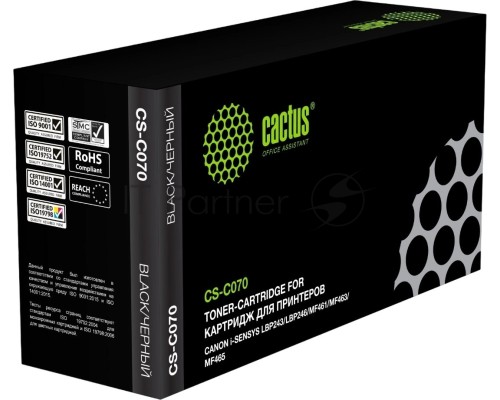 Картридж лазерный Cactus CS-C070 070 черный (3000стр.) для Canon i-SENSYS LBP243/LBP246/MF461/MF463/MF465