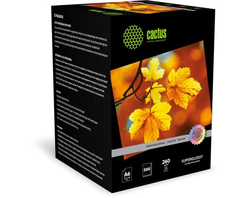 Фотобумага Cactus Prof CS-HGA6260500 A6/260г/м2/500л./белый глянцевое для струйной печати