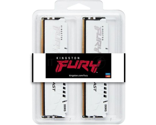 Оперативная память Kingston 32GB 5600MHz DDR5 CL40 DIMM (Kit of 2) FURY Beast White XMP