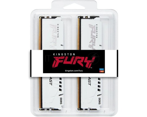 Оперативная память Kingston 32GB 5600MHz DDR5 CL40 DIMM (Kit of 2) FURY Beast White XMP