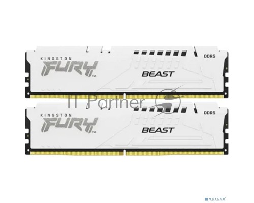 Оперативная память Kingston 32GB 5600MHz DDR5 CL40 DIMM (Kit of 2) FURY Beast White XMP
