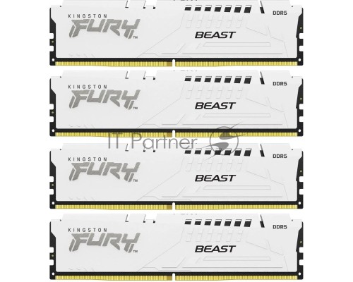 Оперативная память Kingston 64GB 6000MHz DDR5 CL40 DIMM (Kit of 4) FURY Beast White XMP