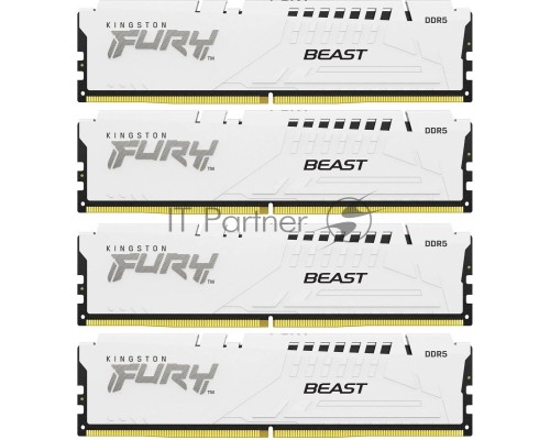 Оперативная память Kingston 64GB 6000MHz DDR5 CL40 DIMM (Kit of 4) FURY Beast White XMP