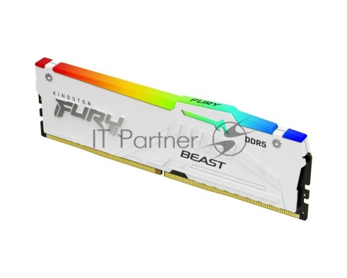 Оперативная память Kingston 16GB 5200MHz DDR5 CL36 DIMM FURY Beast White RGB EXPO