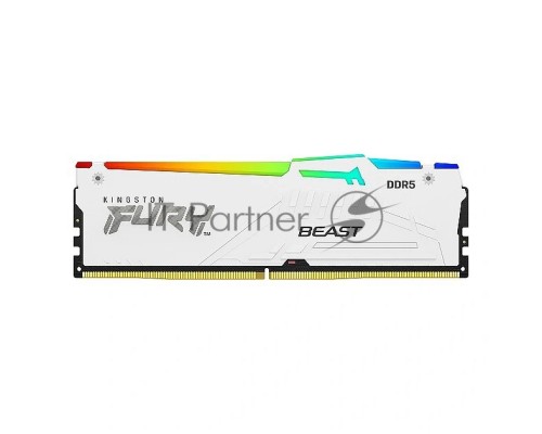 Оперативная память Kingston 16GB 5200MHz DDR5 CL36 DIMM FURY Beast White RGB EXPO