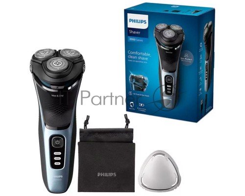 Электробритва Philips S3243/12 черный/голубой