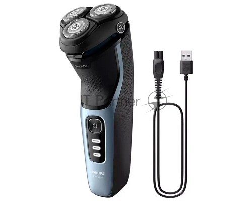 Электробритва Philips S3243/12 черный/голубой