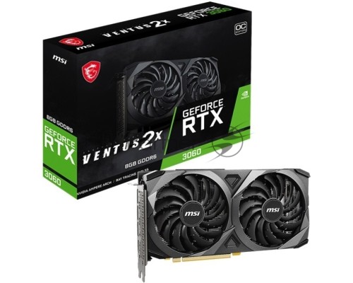 Видеокарта MSI NVIDIA GeForce RTX 3060 VENTUS 2X 8G OC 8GB, GDDR6/128-bit, PCIe 4.0, 1xHDMI 2.1, 3xDP, 2.1-slot