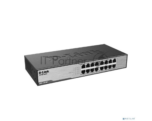 Неуправляемый коммутатор D-Link DES-1016D/H2A с 16 портами 10/100Base-TX, функцией энергосбережения и поддержкой QoS