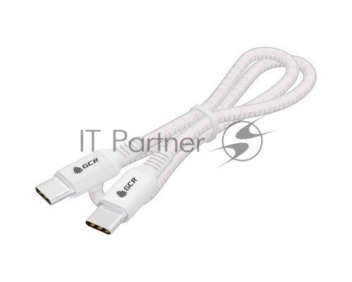 Кабель Greenconnect GCR-54534 1.0m Type C-C POWER DELIVERY 18 W, бело-розовый, AL case белый, белый ПВХ