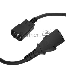 Кабель питания удлинитель Greenconnect GCR-54330 3.0m, С13 - С14, черный, 3*0,75mm