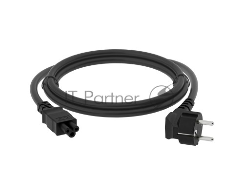 Кабель питания Greenconnect GCR-54410 PROF для ноутбука 0.5m, Евровилка угловая - С5, черный, 3*1,0mm